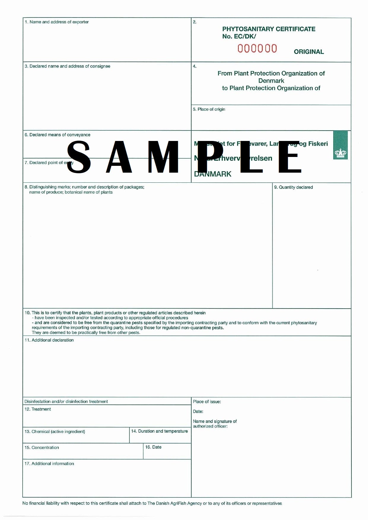 Phytosanitary certificate